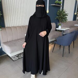 عباية كورية عملية بسحاب أمامي وجيوب مخفية